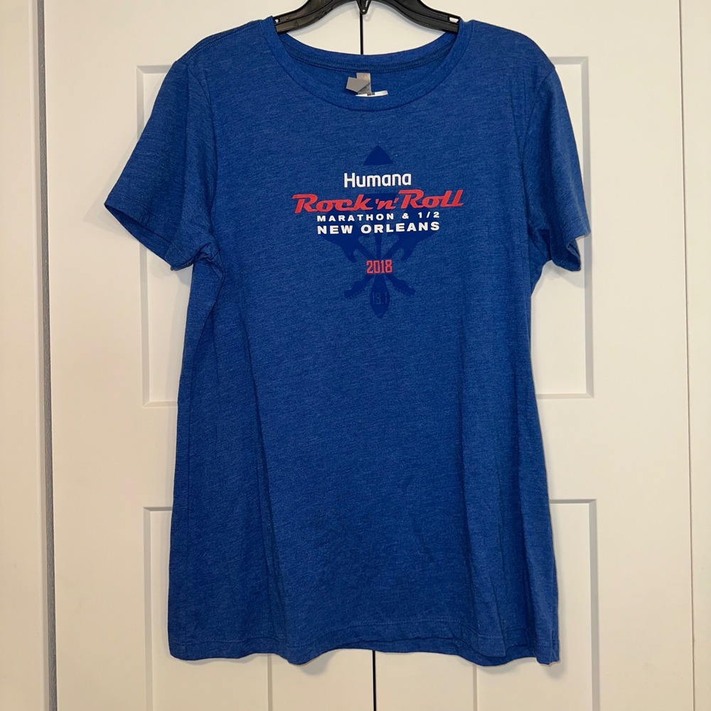 Humana Rock n‎ Roll Marathon 13.1 New Orleans 2018 Royal Blue T Shirt XXL